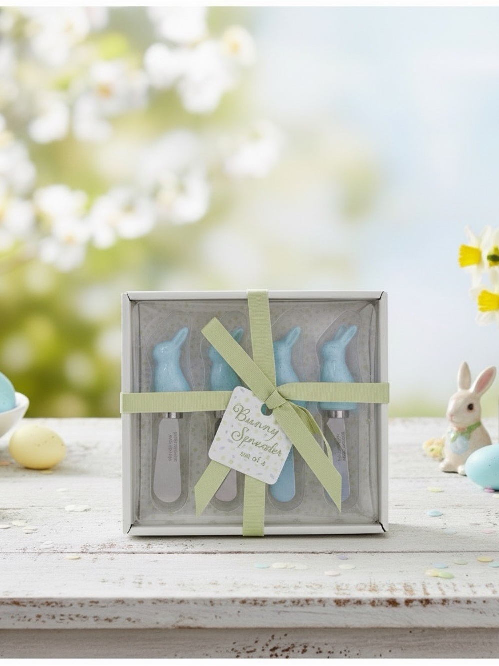 Nordstrom Easter Bunny Spreader Set of  Ceramic‎ Handles Stainless Steel